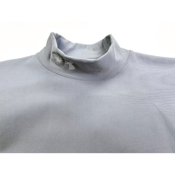 Under Armour Size XL Women's Gray Compression Coldgear Turtleneck Logo Athletic - Picture 5 of 10